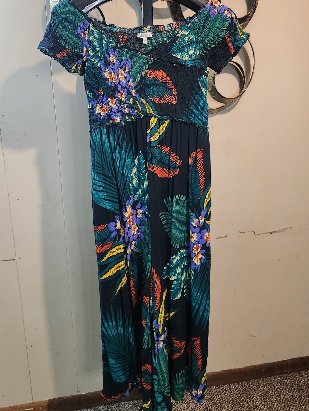 PATRONS OF PEACE Tropical Print Cropped Jumpsuit